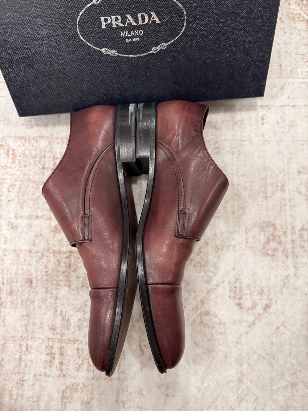 RARE Prada Cordovan Double Monk Strap Dress Shoes Men’s 11.5 w box - Picture 4 of 6